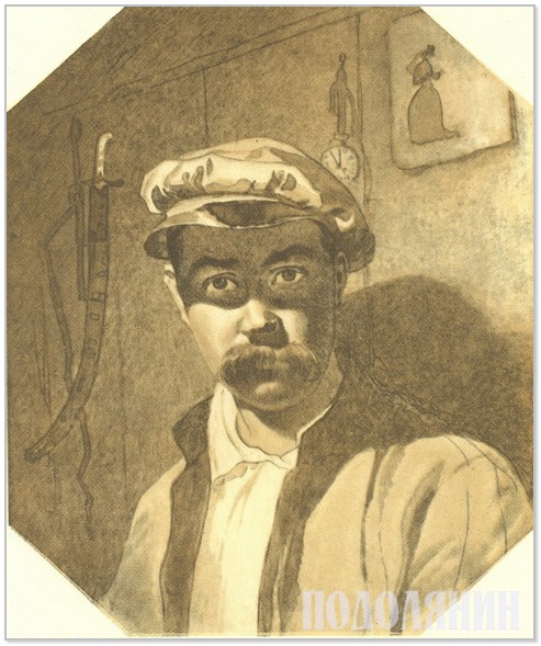 Тарас Шевченко в Оренбурзі. Автопортрет, 1850 рік