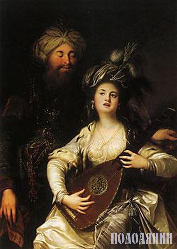 «Роксолана та султан».  Картина Карла Антона ХАКЕЛЯ