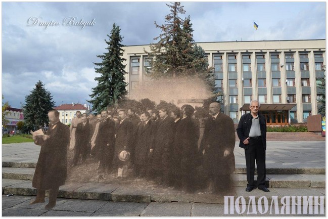 Фото сучасного майдану Відродження було зроблено з того ж ракурсу, що й оригінальні фото з урочистої обітниці в рамках проекту «Знай, де стоїш». Автор Дмитро Бабюк