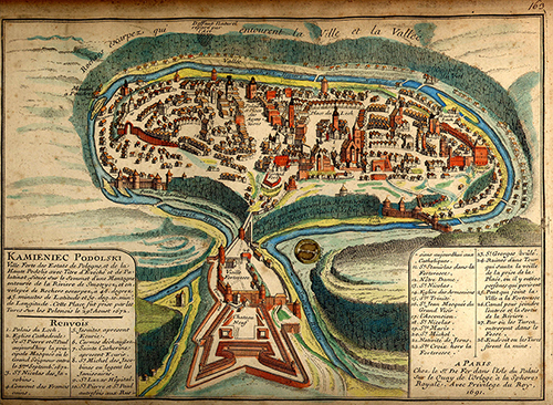 Французька карта Старого міста та замку 1691 року