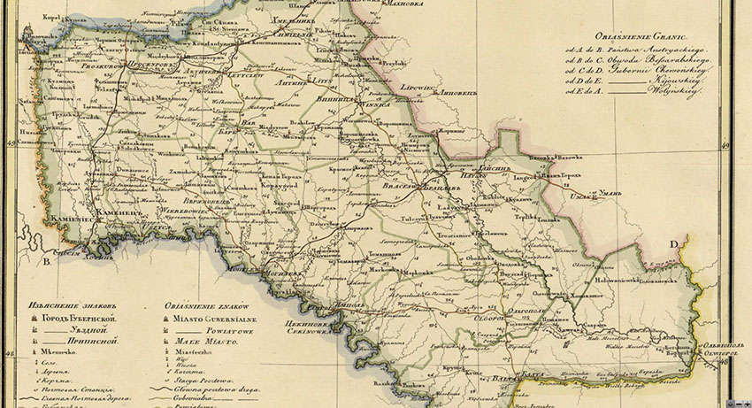 Карта Подільської губернії
